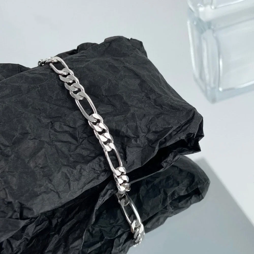#NEW 925 Sterling Silver Link Chain Bracelet